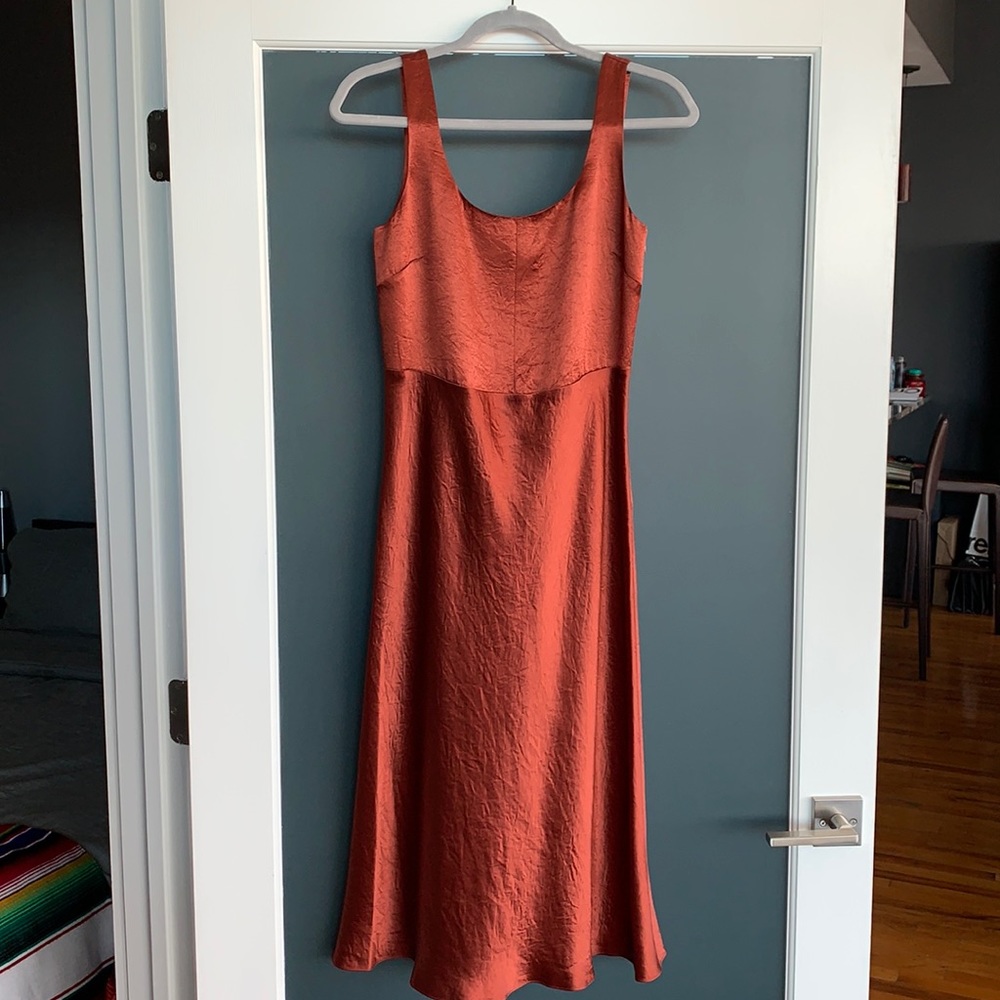 Vince sleeveless dress burnt orange size 2